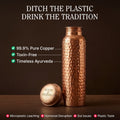 Certified Ayurvedaยฎ Pure Copper Water Bottles - V2 Hand-Hammered Edition