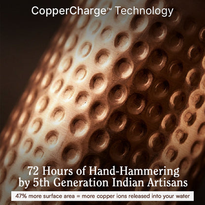 Certified Ayurveda® Pure Copper Water Bottles - V2 Hand-Hammered Edition